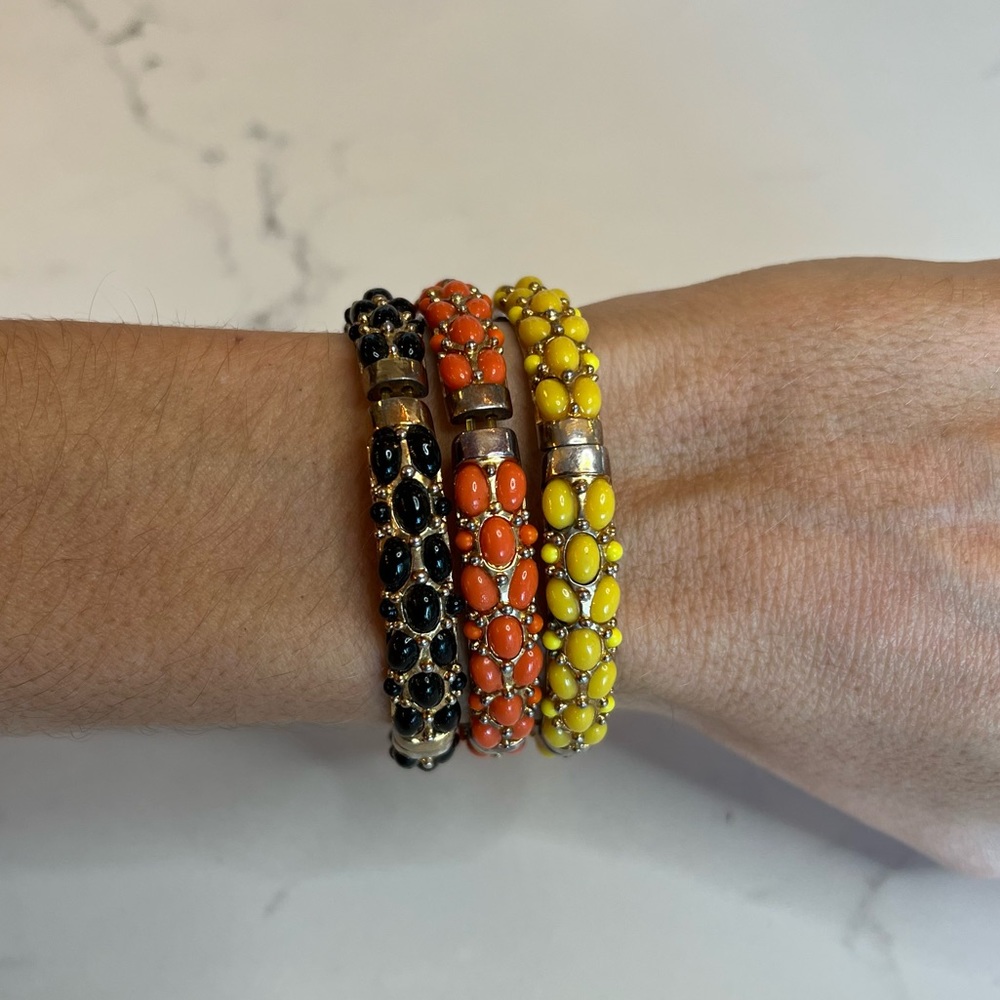 Set of 3 costume stretch bangles, multiple colors